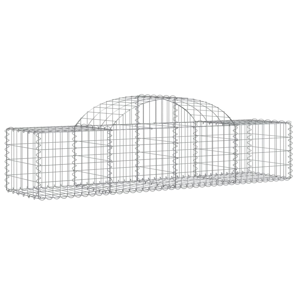 Gabionen mit Hochbogen 8 Stk. 200x50x40/60 cm Verzinktes Eisen