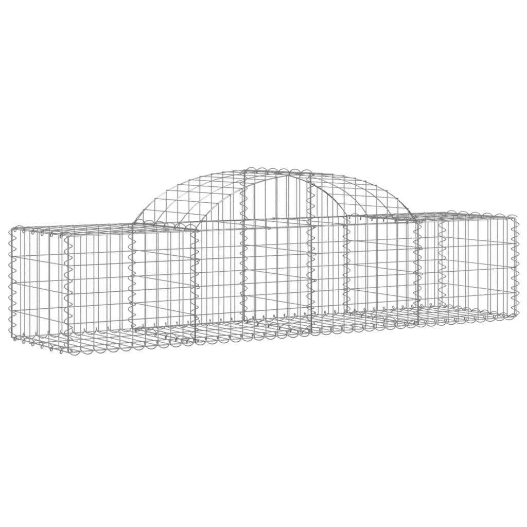 Gabionen mit Hochbogen 12 Stk. 200x50x40/60 cm Verzinktes Eisen