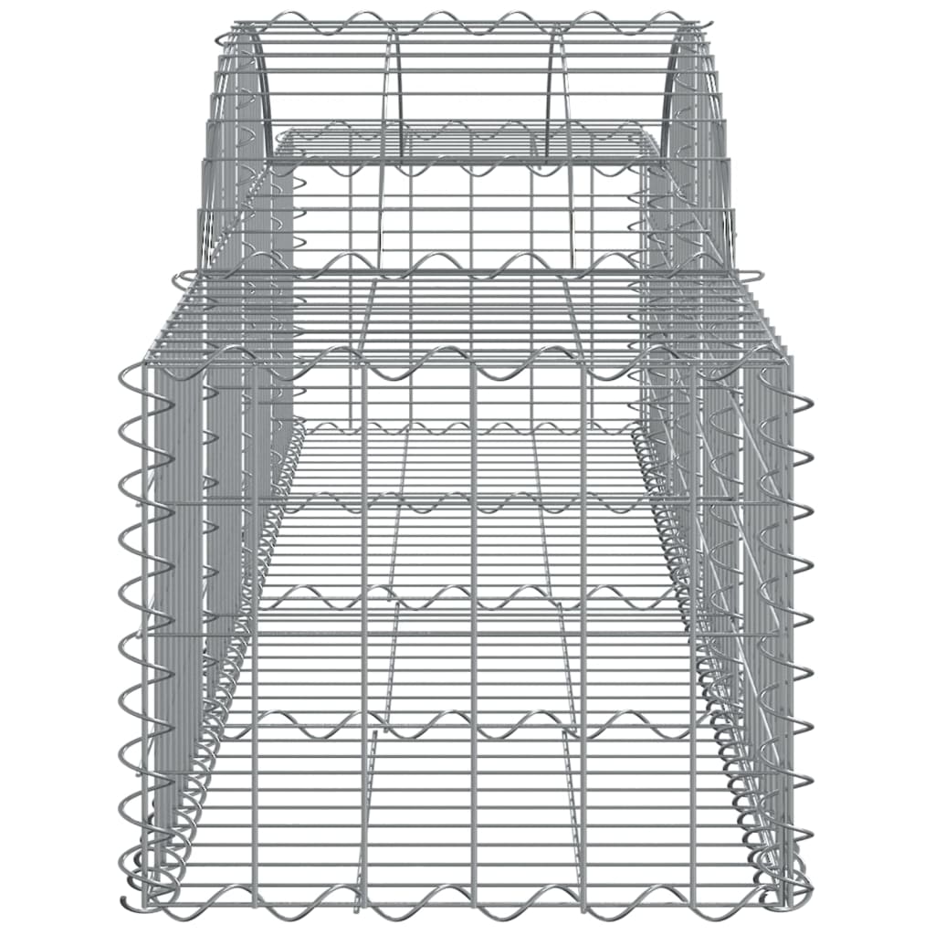 Gabionen mit Hochbogen 18 Stk. 200x50x40/60 cm Verzinktes Eisen
