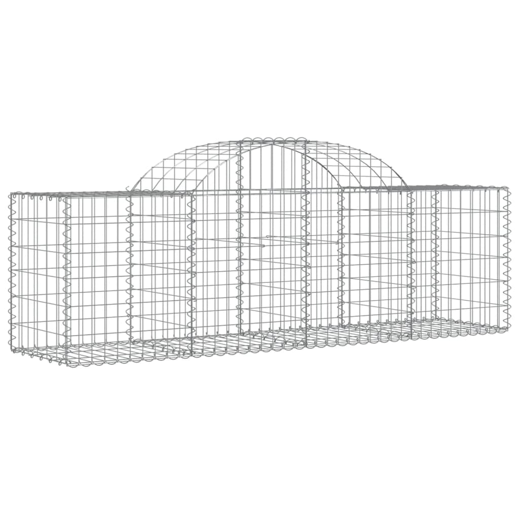 Gabionen mit Hochbogen 3 Stk. 200x50x60/80 cm Verzinktes Eisen