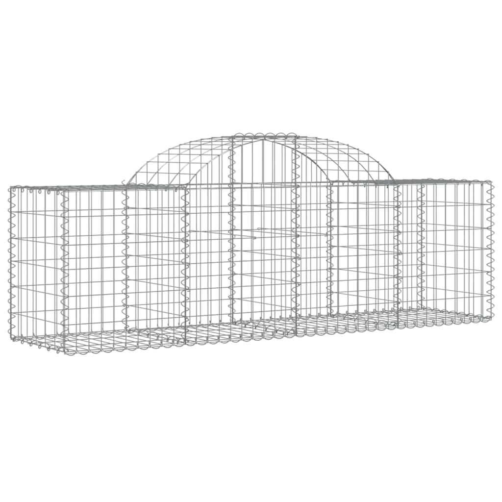 Gabionen mit Hochbogen 11 Stk. 200x50x60/80 cm Verzinktes Eisen