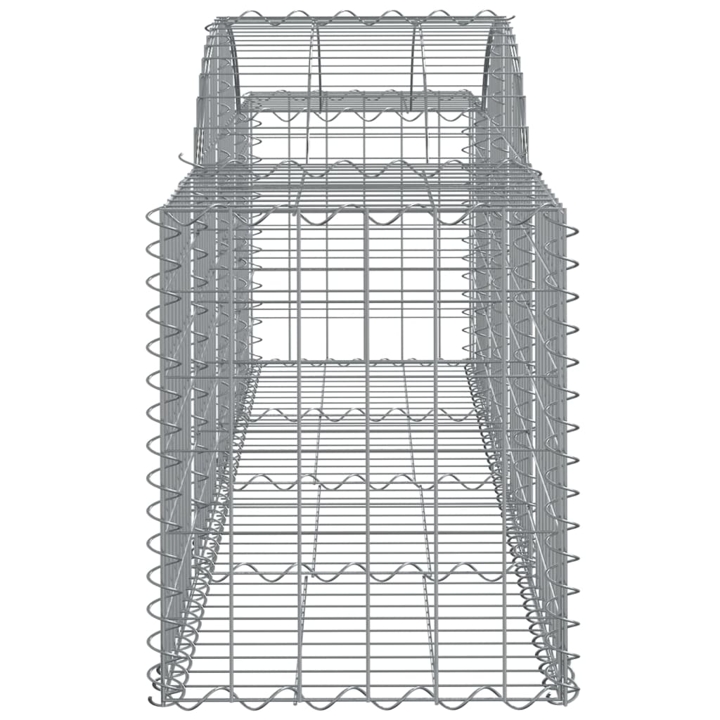 Gabionen mit Hochbogen 14 Stk. 200x50x60/80 cm Verzinktes Eisen