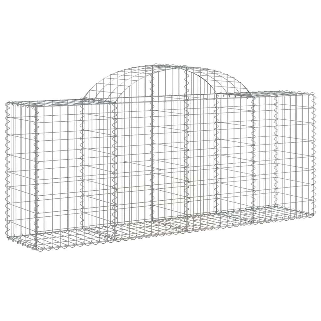 Gabionen mit Hochbogen 13 Stk. 200x50x80/100cm Verzinktes Eisen