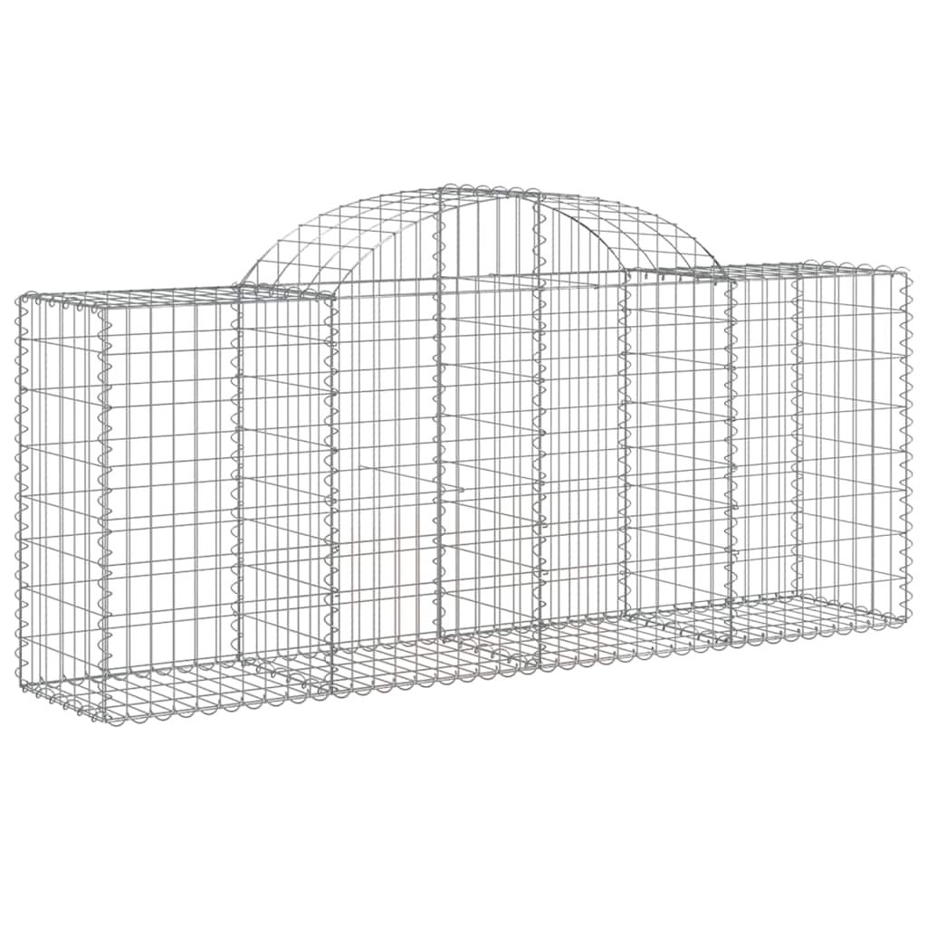 Gabionen mit Hochbogen 25 Stk. 200x50x80/100cm Verzinktes Eisen