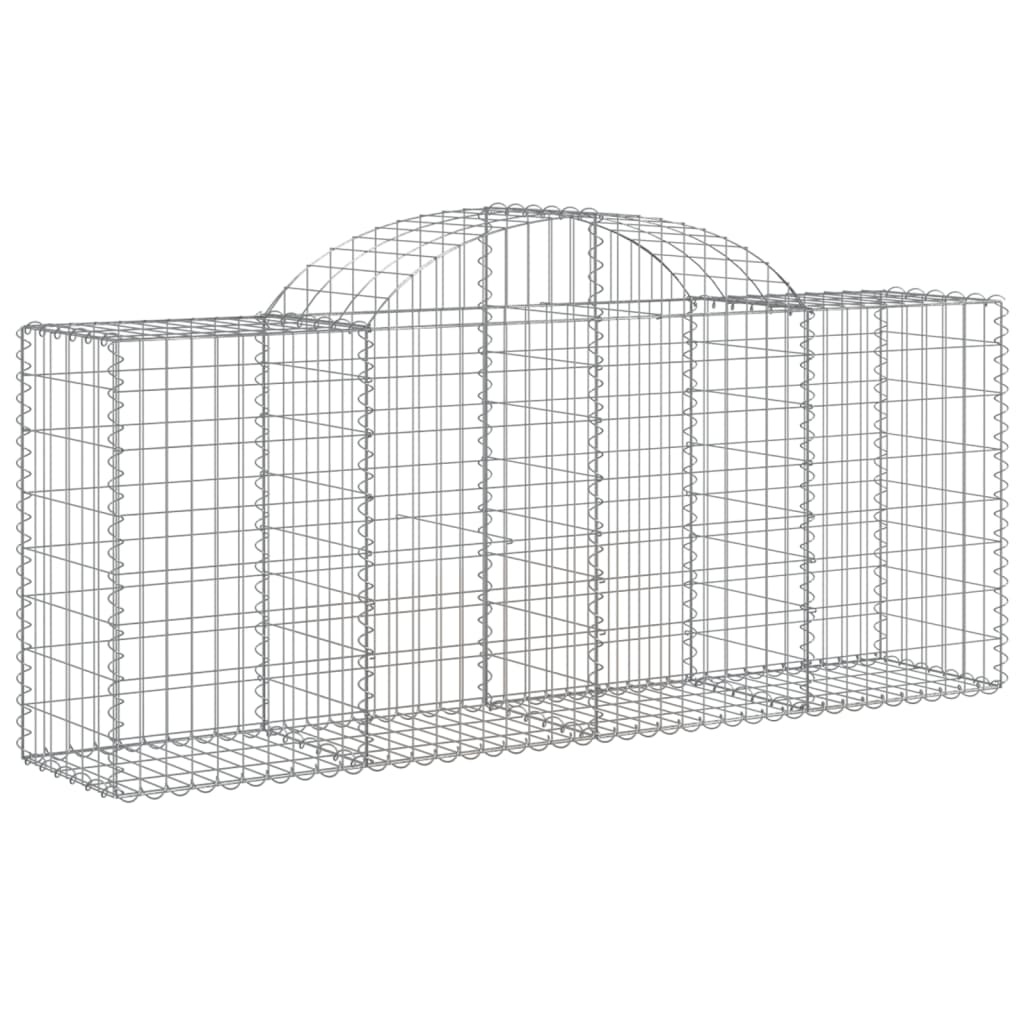 Gabionen mit Hochbogen 40 Stk. 200x50x80/100cm Verzinktes Eisen