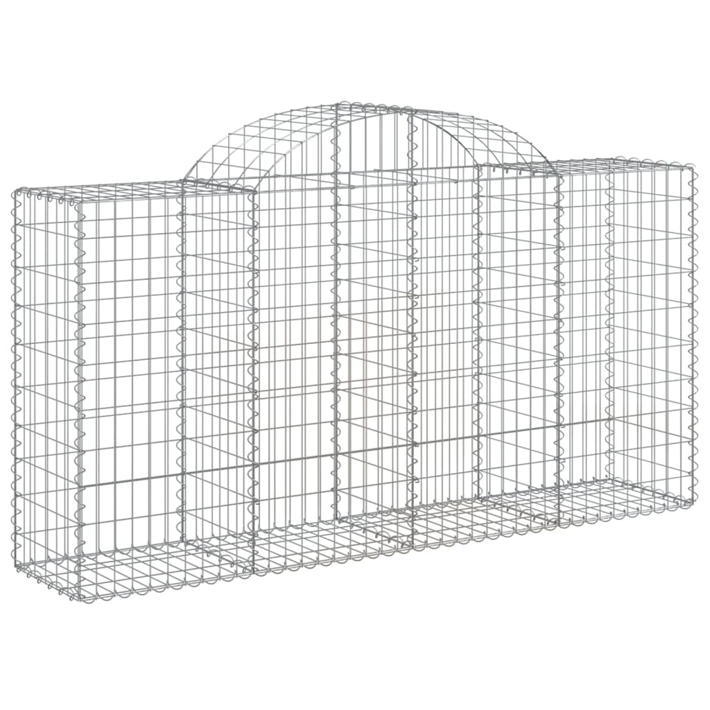 Gabionen mit Hochbogen 6 Stk. 200x50x100/120cm Verzinktes Eisen