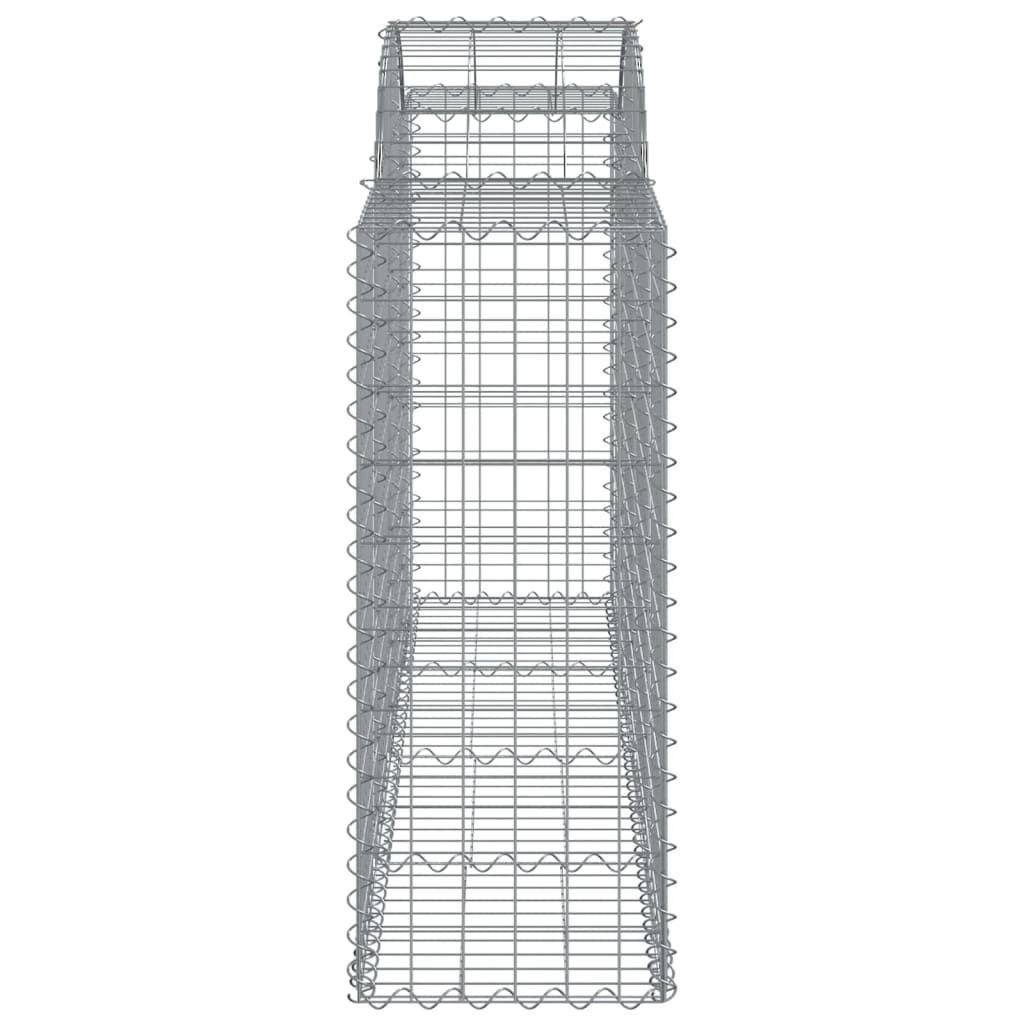 Gabionen mit Hochbogen 9 Stk. 200x50x100/120cm Verzinktes Eisen