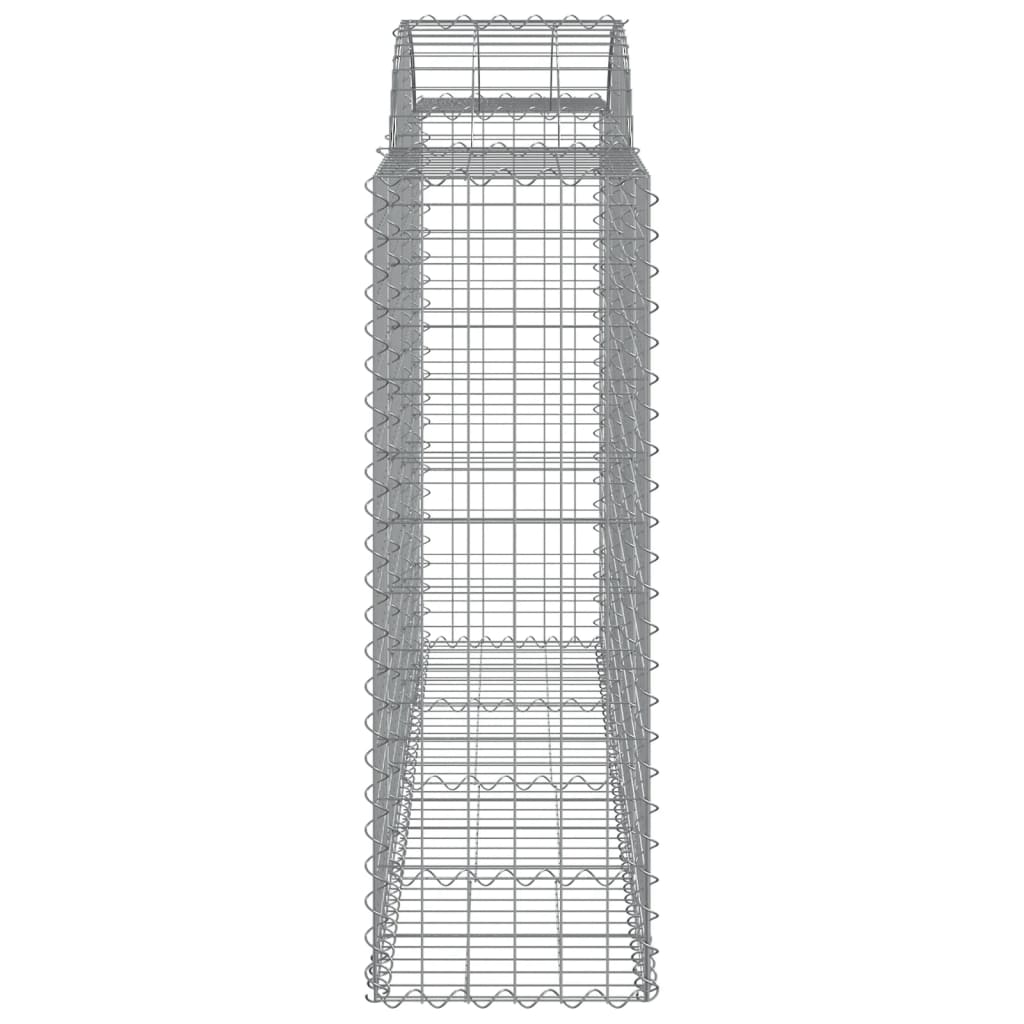 Gabionen mit Hochbogen 2 Stk. 200x50x120/140cm Verzinktes Eisen