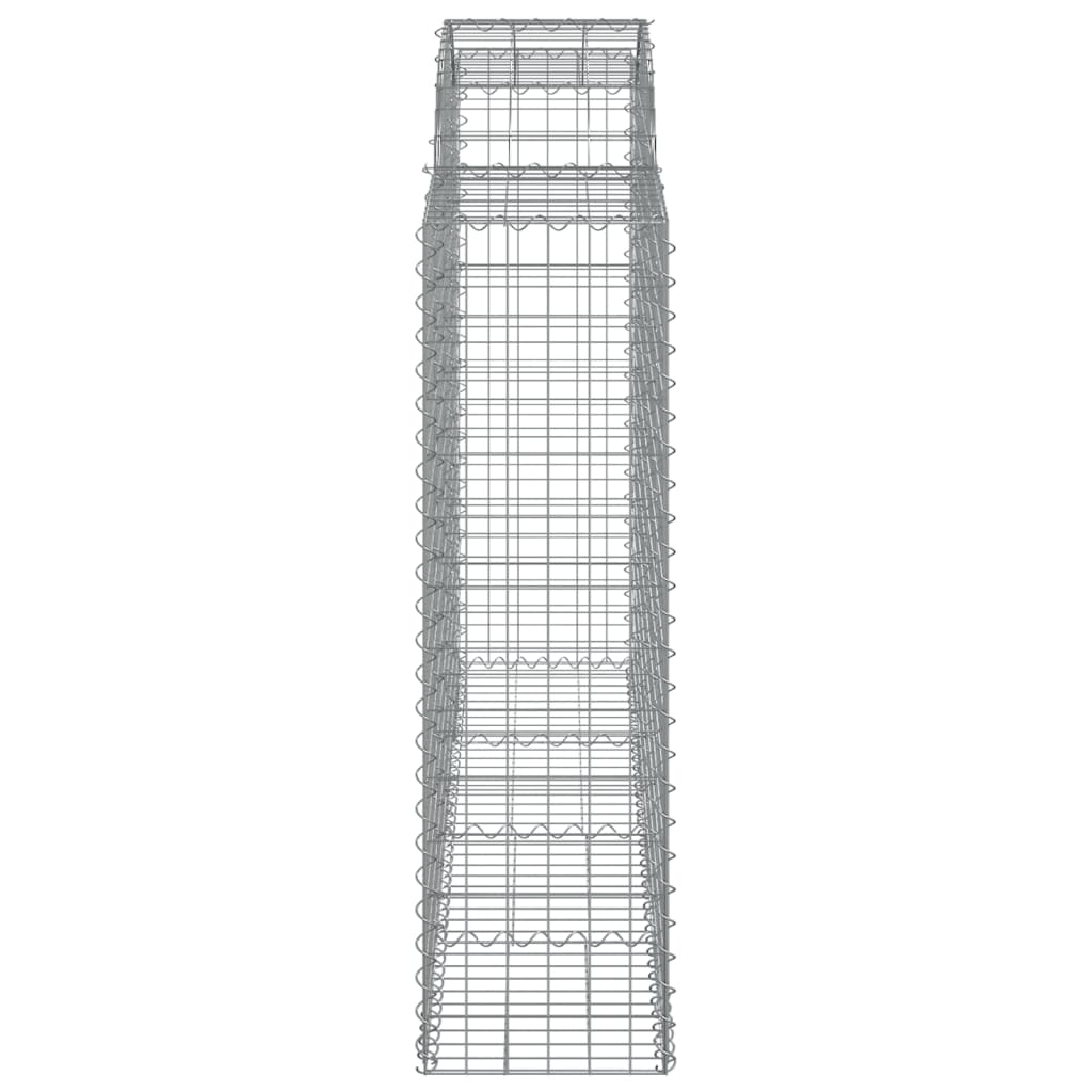 Gabionen mit Hochbogen 7 Stk. 200x50x140/160cm Verzinktes Eisen