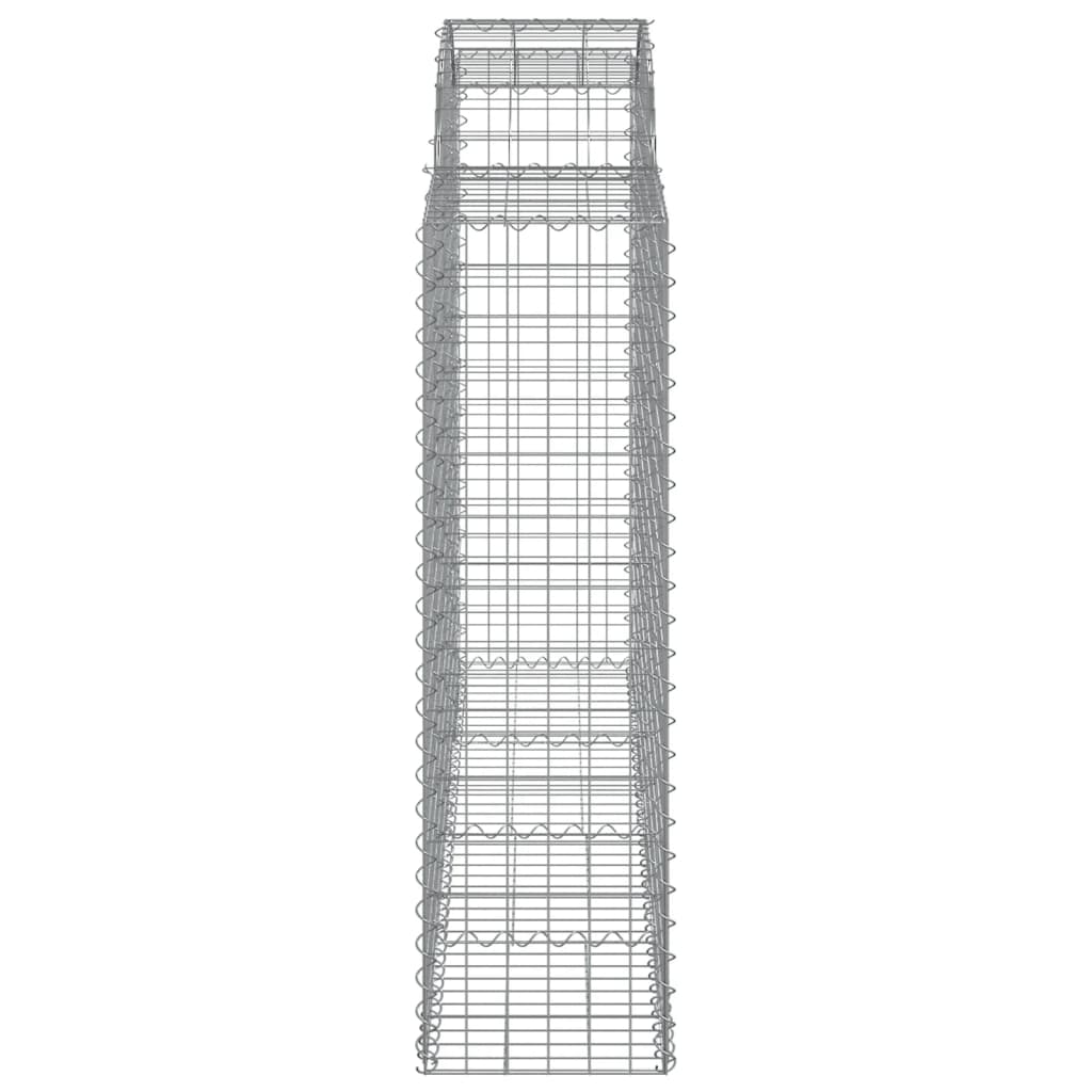 Gabionen mit Hochbogen 13Stk. 200x50x140/160cm Verzinktes Eisen