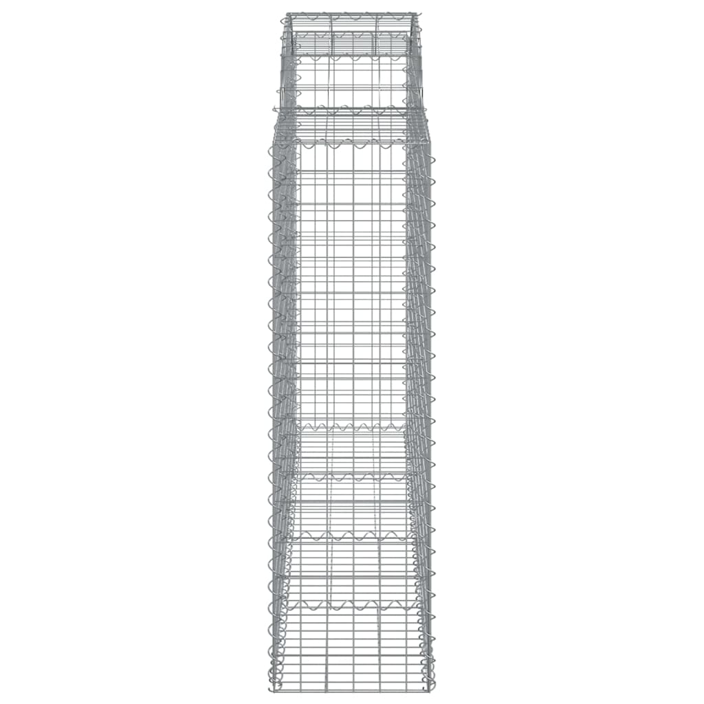 Gabionen mit Hochbogen 20Stk. 200x50x140/160cm Verzinktes Eisen