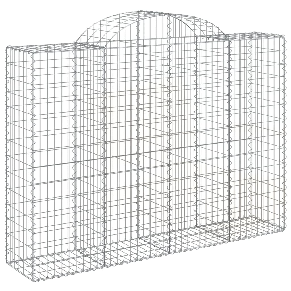 Gabionen mit Hochbogen 25Stk. 200x50x140/160cm Verzinktes Eisen