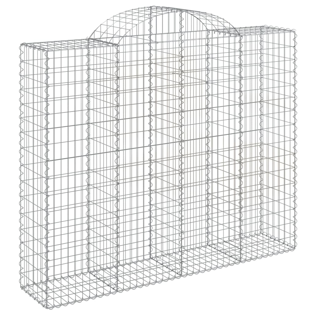 Gabionen mit Hochbogen 4 Stk. 200x50x160/180cm Verzinktes Eisen