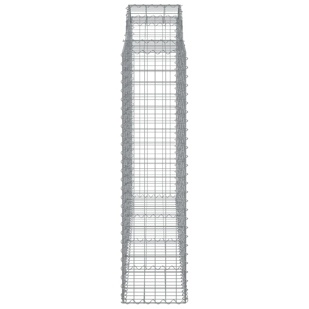 Gabionen mit Hochbogen 10Stk. 200x50x160/180cm Verzinktes Eisen