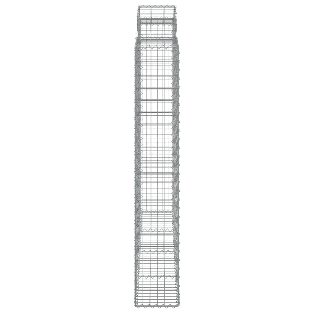 Gabionen mit Hochbogen 3 Stk. 200x50x180/200cm Verzinktes Eisen