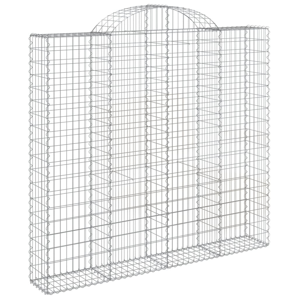 Gabionen mit Hochbogen 11Stk. 200x50x180/200cm Verzinktes Eisen