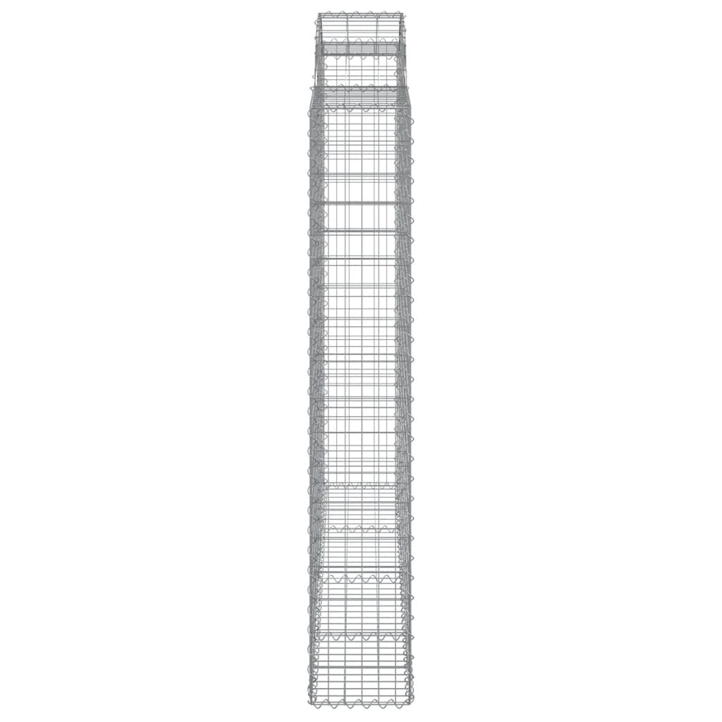 Gabionen mit Hochbogen 11Stk. 200x50x180/200cm Verzinktes Eisen