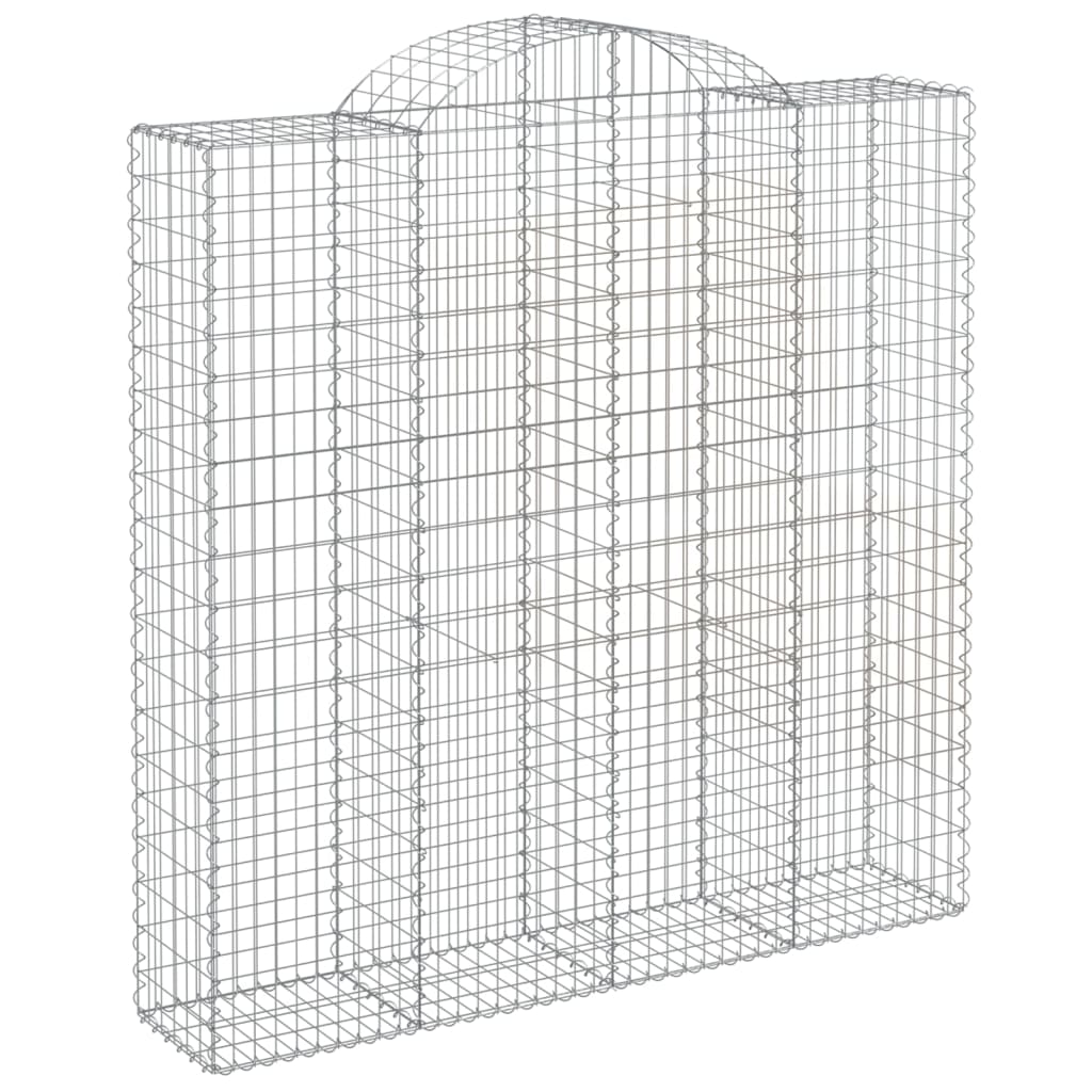 Gabionen mit Hochbogen 6 Stk. 200x50x200/220cm Verzinktes Eisen
