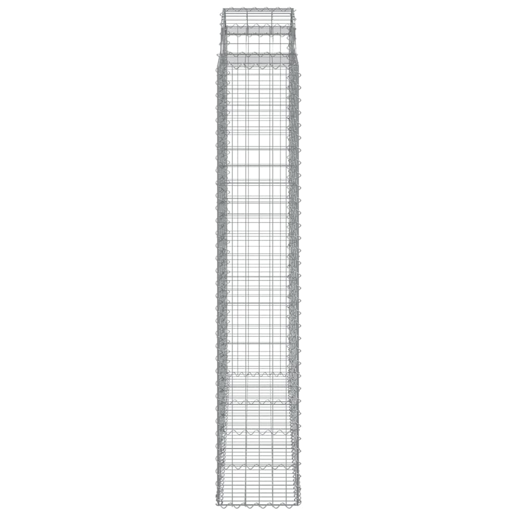 Gabionen mit Hochbogen 18Stk. 200x50x220/240cm Verzinktes Eisen