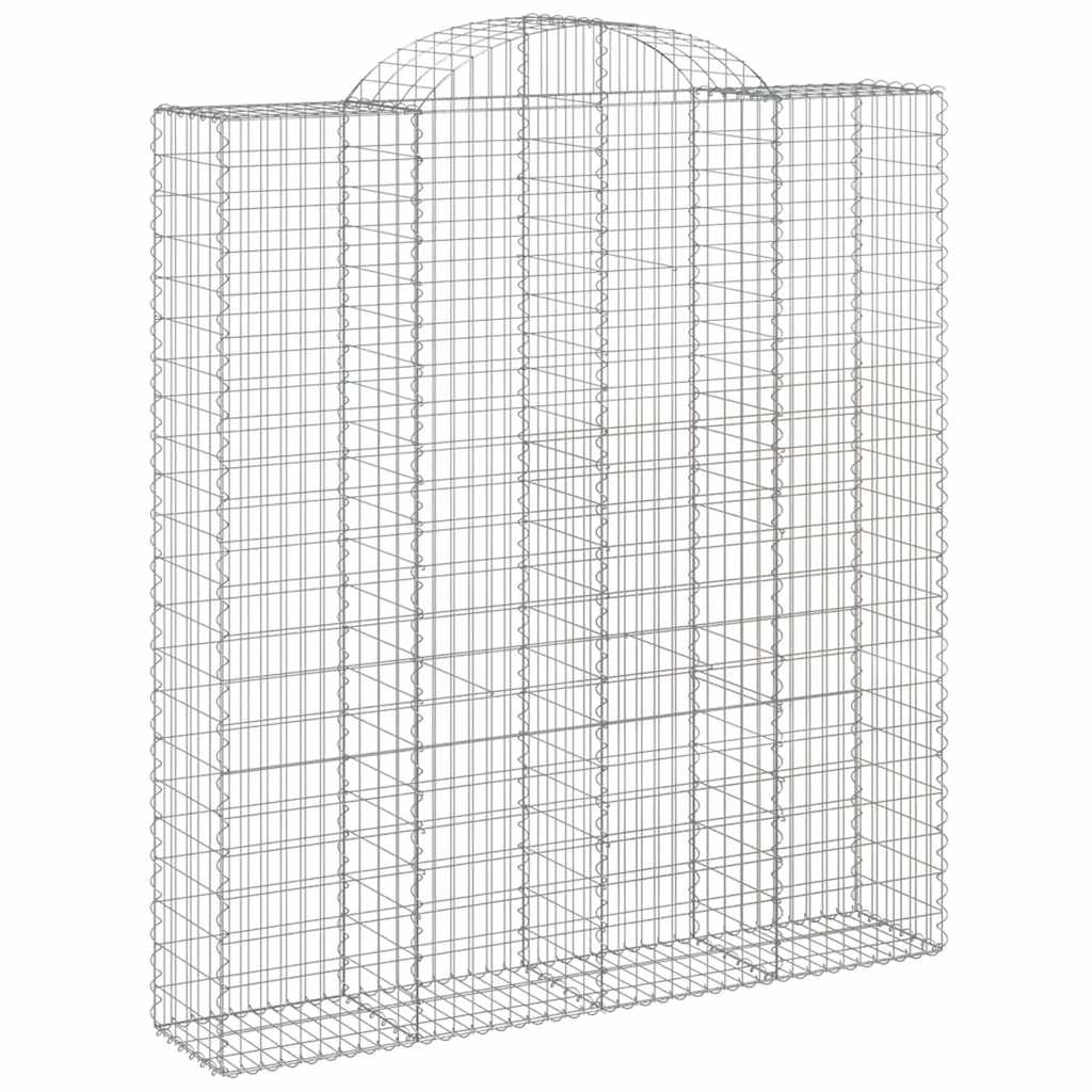 Gabionen mit Hochbogen 20Stk. 200x50x220/240cm Verzinktes Eisen
