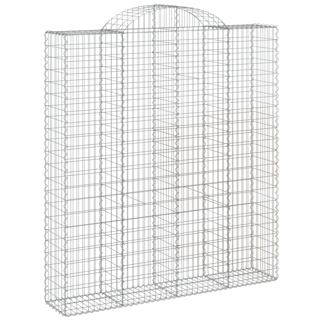 Gabionen mit Hochbogen 25Stk. 200x50x220/240cm Verzinktes Eisen