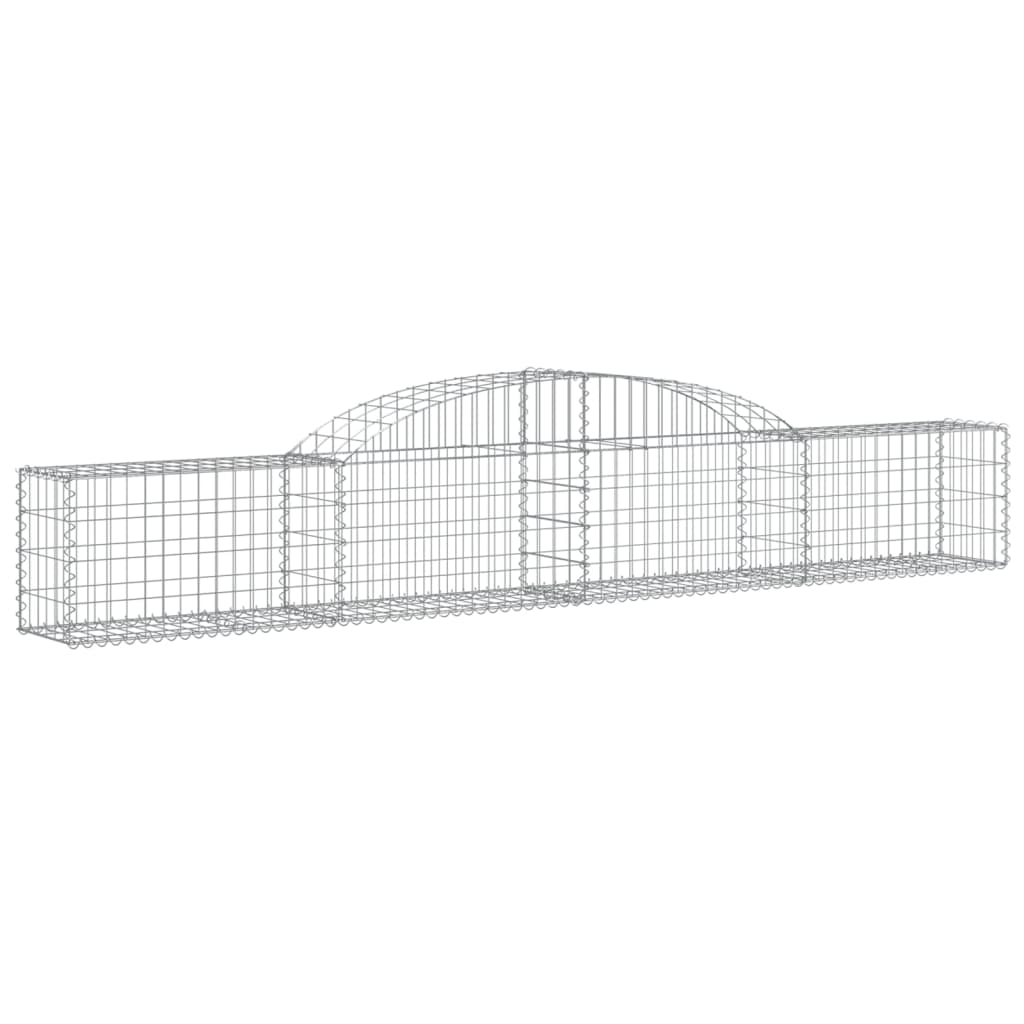 Gabionen mit Hochbogen 7 Stk. 300x30x40/60 cm Verzinktes Eisen