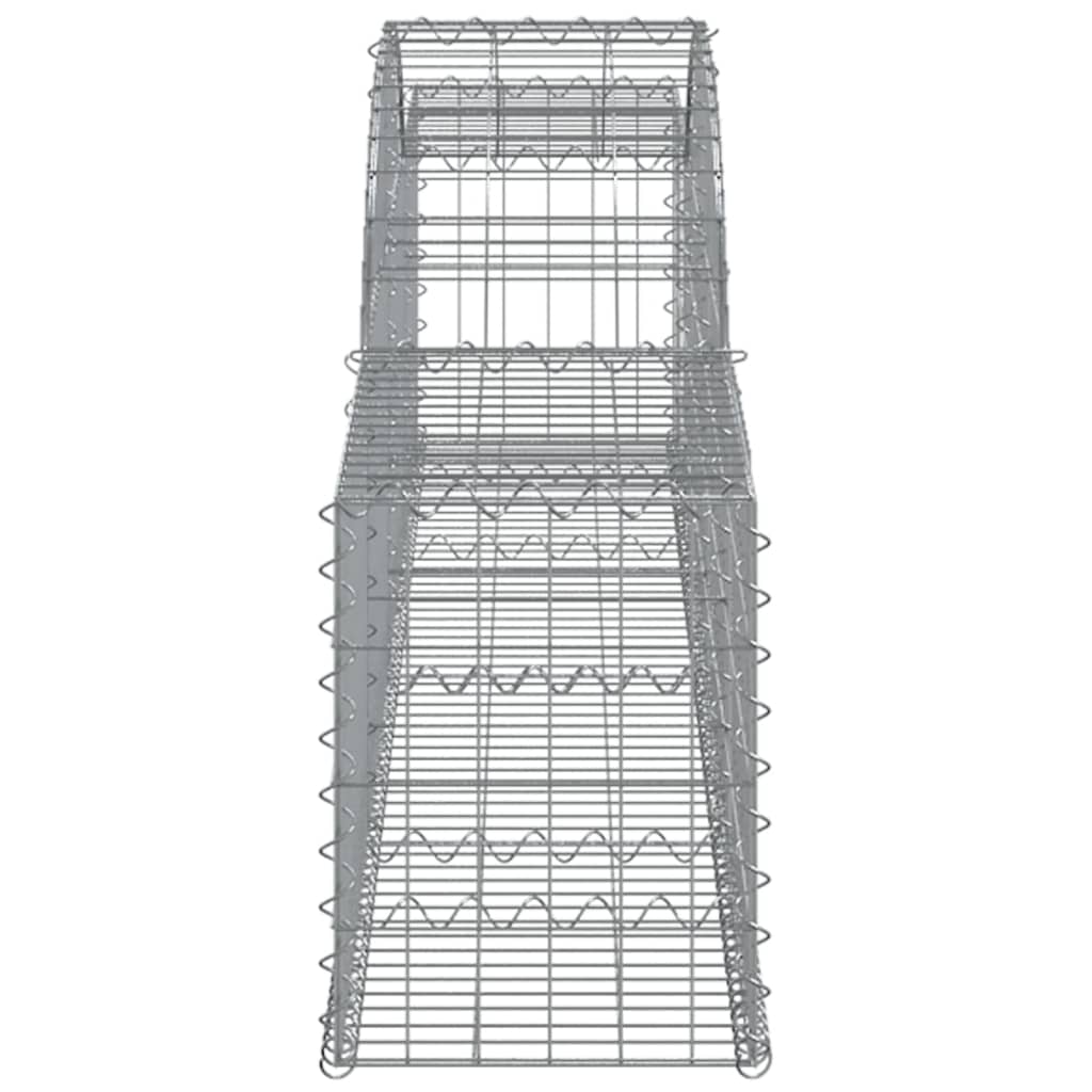 Gabionen mit Hochbogen 9 Stk. 300x30x40/60 cm Verzinktes Eisen
