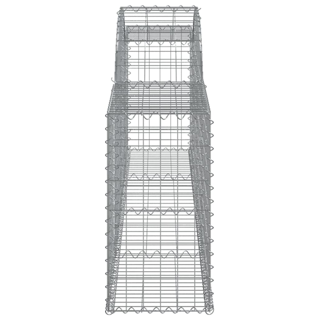 Gabionen mit Hochbogen 7 Stk. 300x30x60/80 cm Verzinktes Eisen