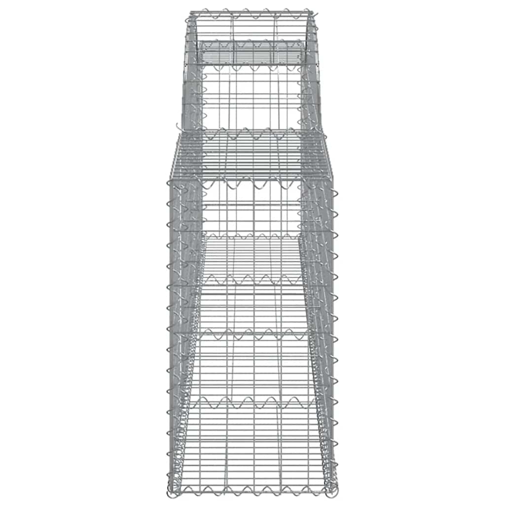 Gabionen mit Hochbogen 9 Stk. 300x30x60/80 cm Verzinktes Eisen