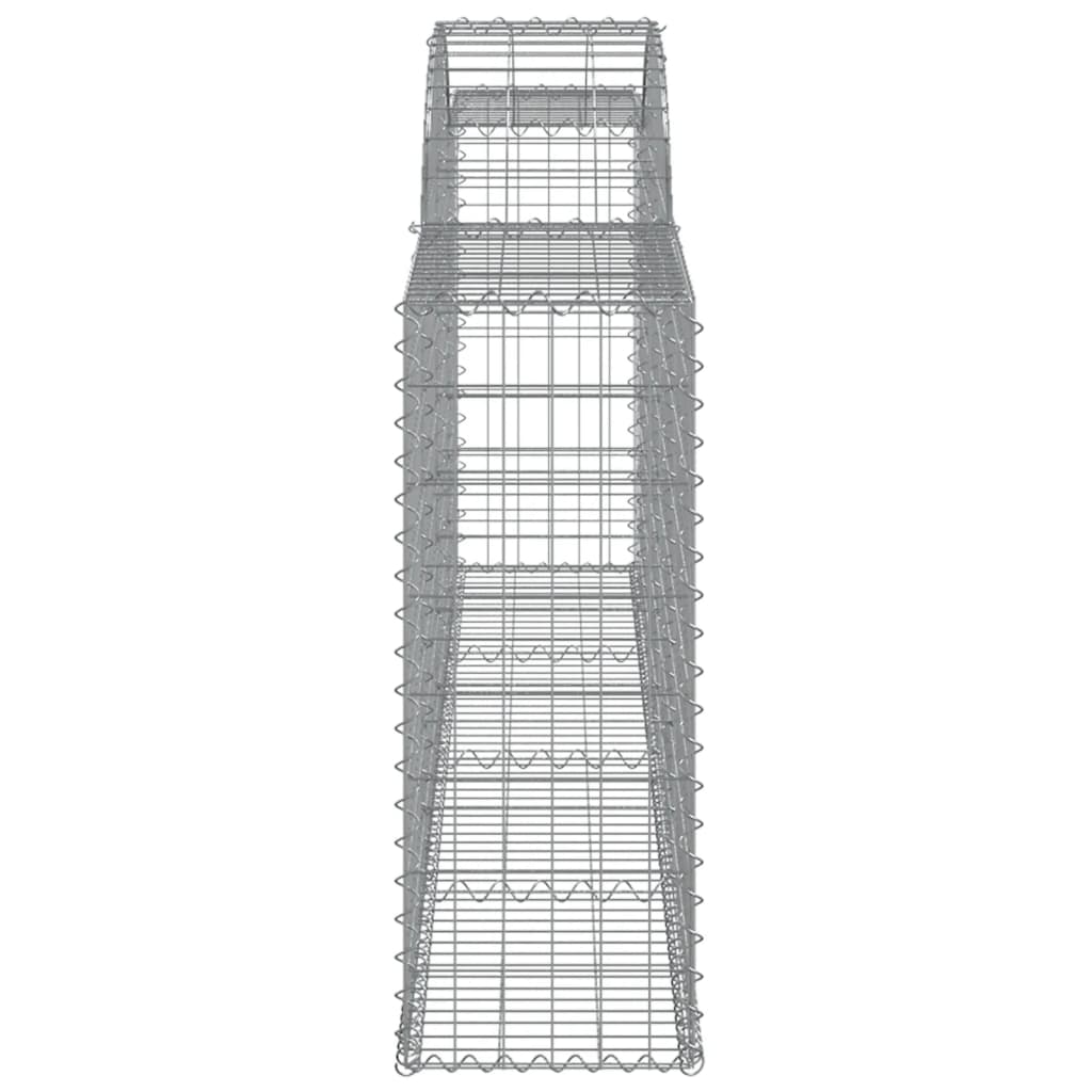 Gabionen mit Hochbogen 11 Stk. 300x30x80/100cm Verzinktes Eisen