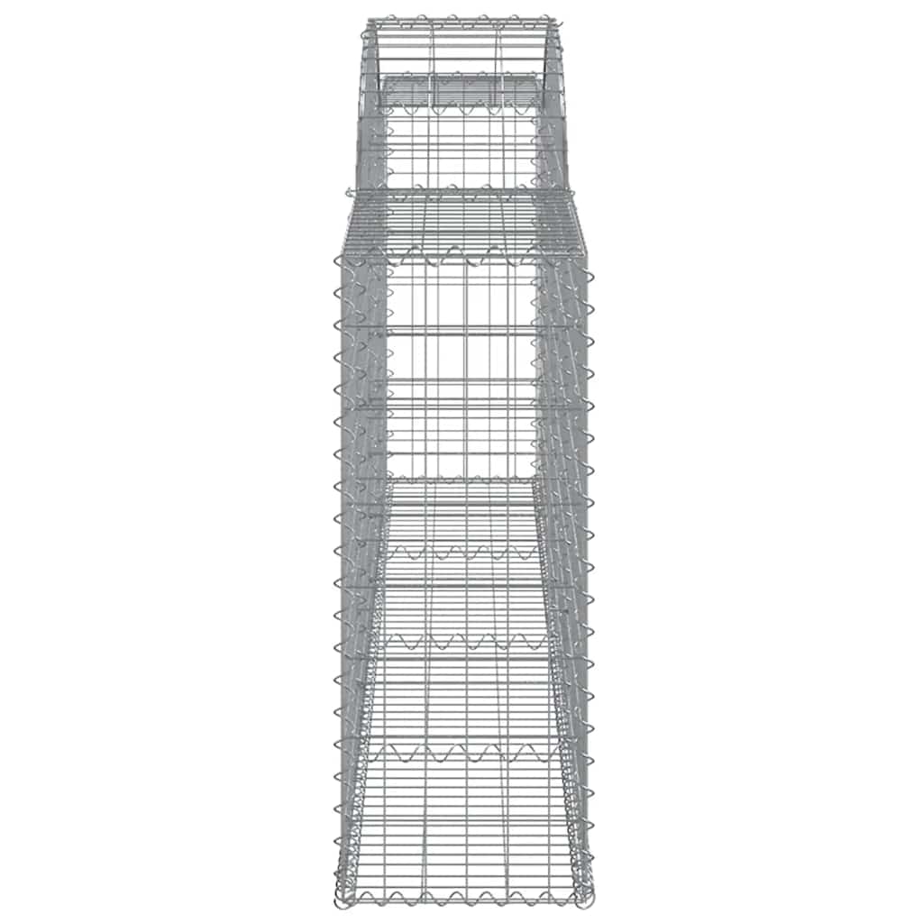 Gabionen mit Hochbogen 12 Stk. 300x30x80/100cm Verzinktes Eisen