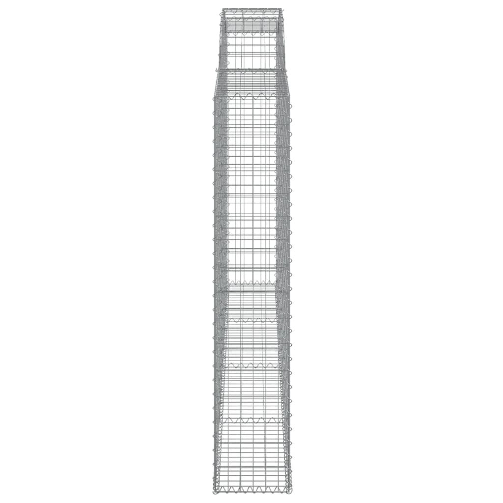 Gabionen mit Hochbogen 2 Stk. 300x30x160/180cm Verzinktes Eisen