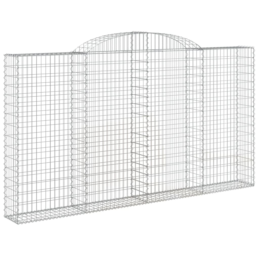 Gabionen mit Hochbogen 12 Stk 300x30x160/180cm Verzinktes Eisen