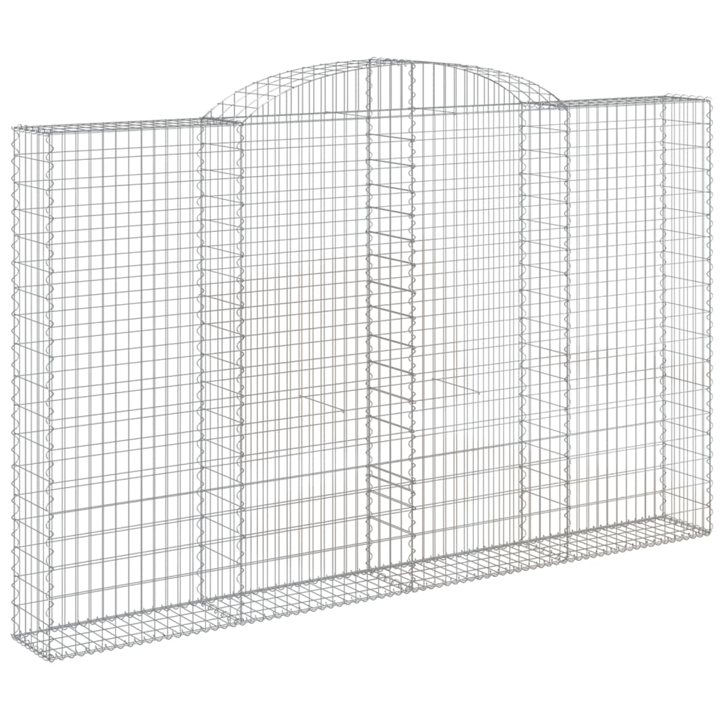 Gabionen mit Hochbogen 5 Stk. 300x30x180/200cm Verzinktes Eisen