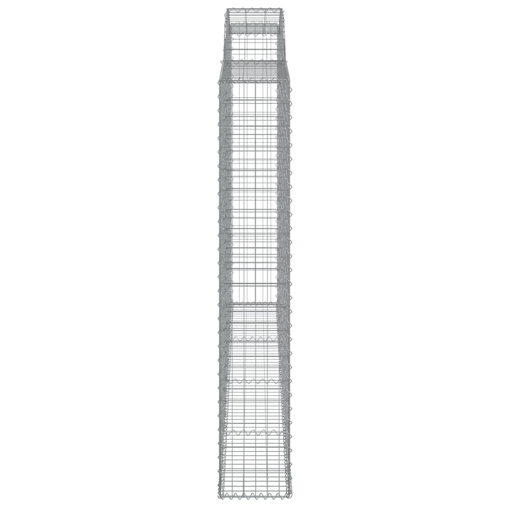 Gabionen mit Hochbogen 5 Stk. 300x30x180/200cm Verzinktes Eisen