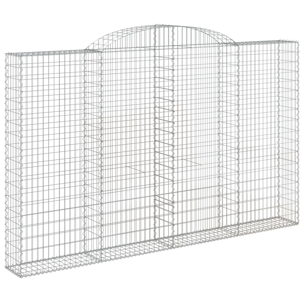 Gabionen mit Hochbogen 8 Stk. 300x30x180/200cm Verzinktes Eisen