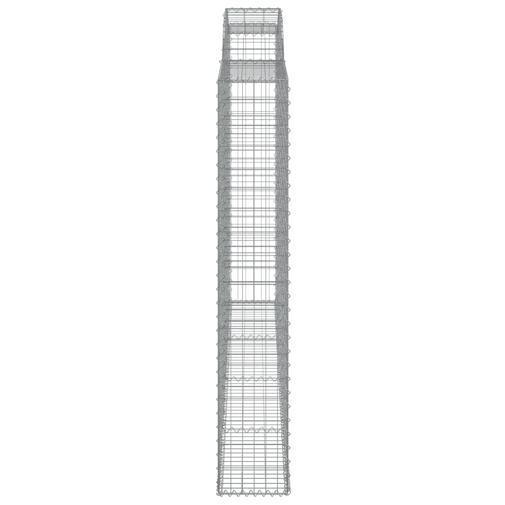 Gabionen mit Hochbogen 9 Stk. 300x30x180/200cm Verzinktes Eisen