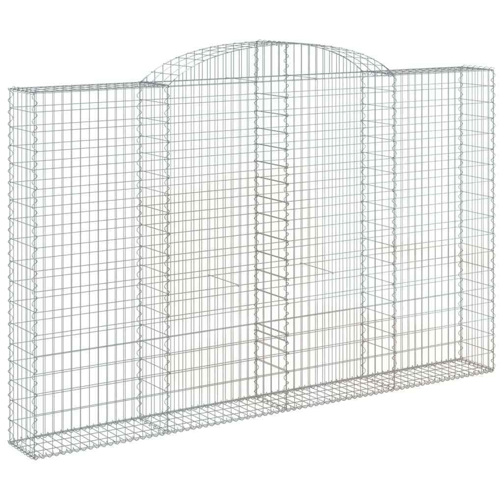 Gabionen mit Hochbogen 10 Stk 300x30x180/200cm Verzinktes Eisen