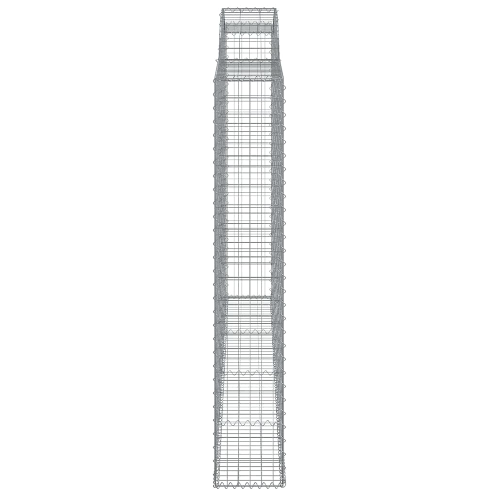 Gabionen mit Hochbogen 10 Stk 300x30x180/200cm Verzinktes Eisen