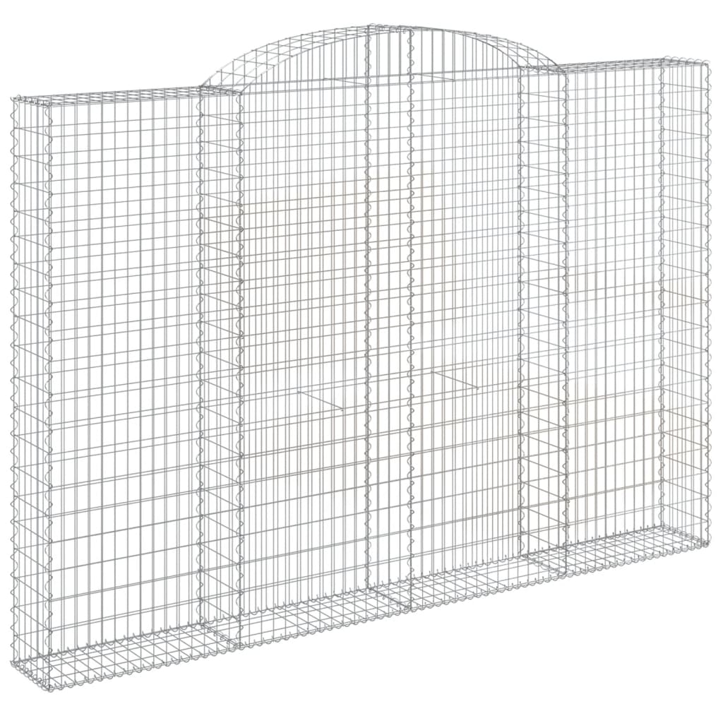 Gabionen mit Hochbogen 3 Stk. 300x30x200/220cm Verzinktes Eisen