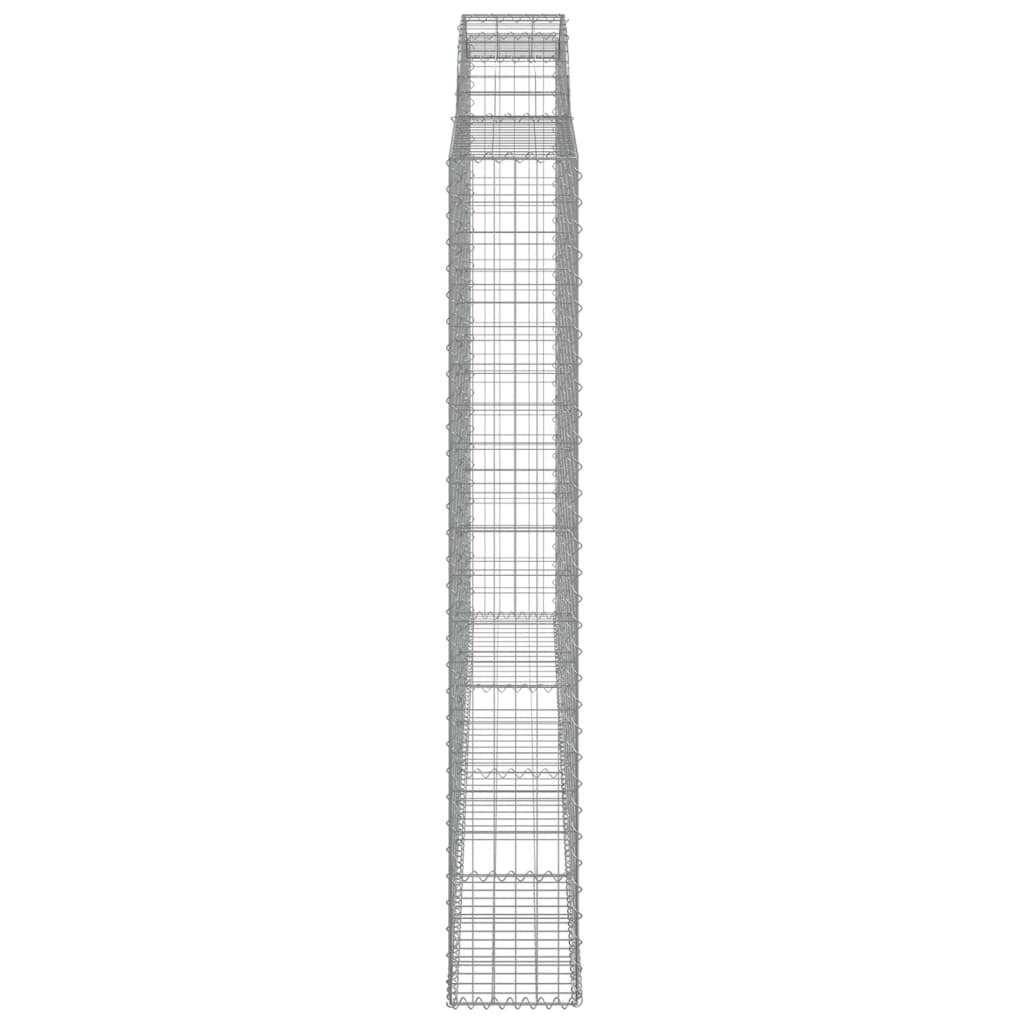 Gabionen mit Hochbogen 3 Stk. 300x30x200/220cm Verzinktes Eisen