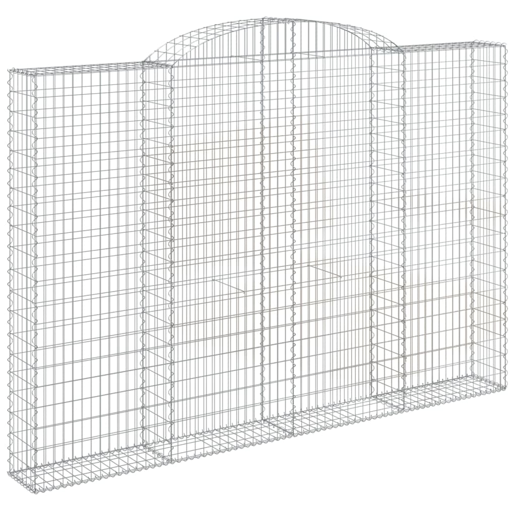 Gabionen mit Hochbogen 5 Stk. 300x30x200/220cm Verzinktes Eisen