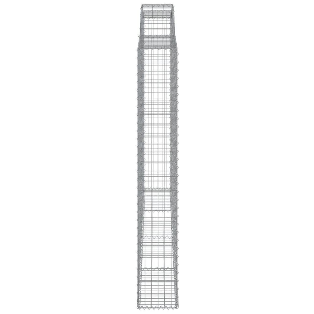 Gabionen mit Hochbogen 5 Stk. 300x30x200/220cm Verzinktes Eisen