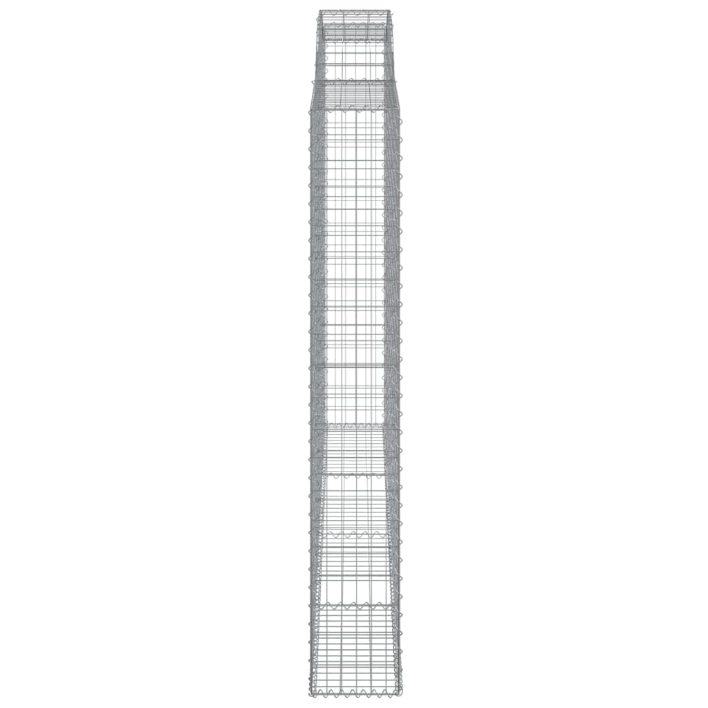 Gabionen mit Hochbogen 11 Stk 300x30x200/220cm Verzinktes Eisen