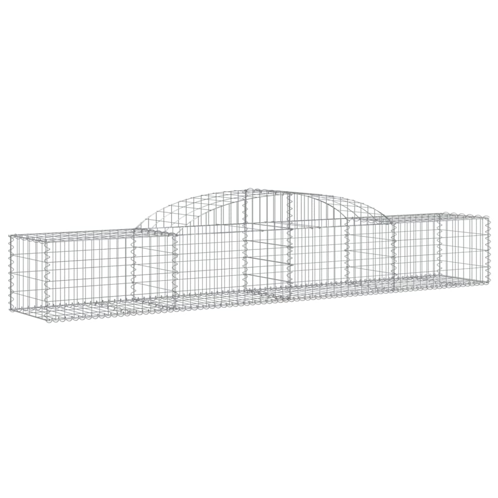 Gabionen mit Hochbogen 5 Stk. 300x50x40/60 cm Verzinktes Eisen