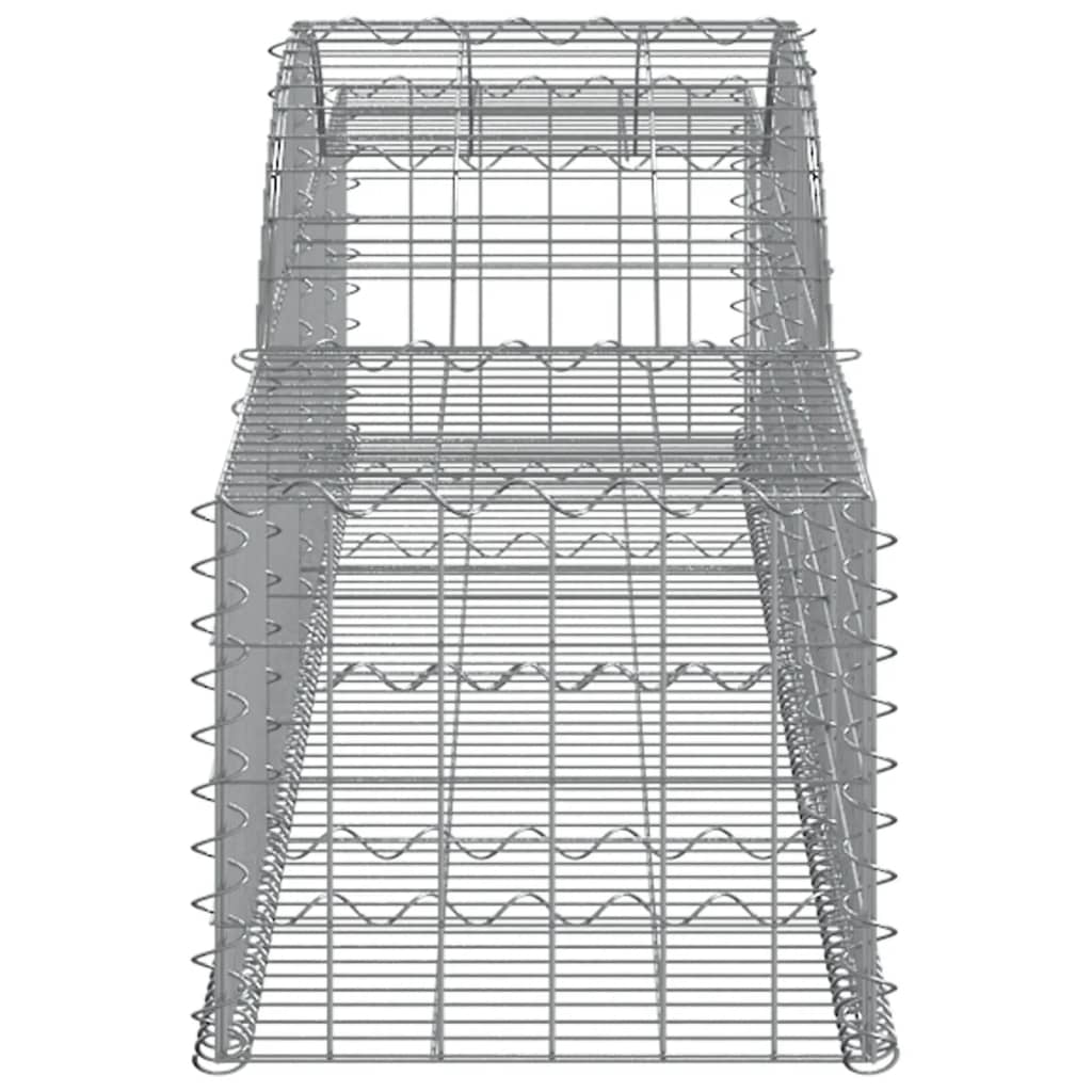Gabionen mit Hochbogen 7 Stk. 300x50x40/60 cm Verzinktes Eisen