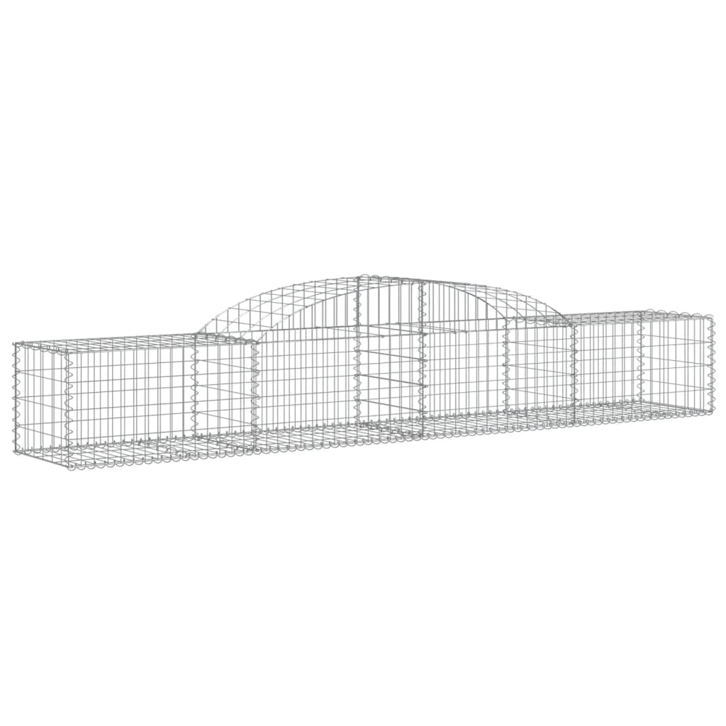 Gabionen mit Hochbogen 10 Stk. 300x50x40/60 cm Verzinktes Eisen