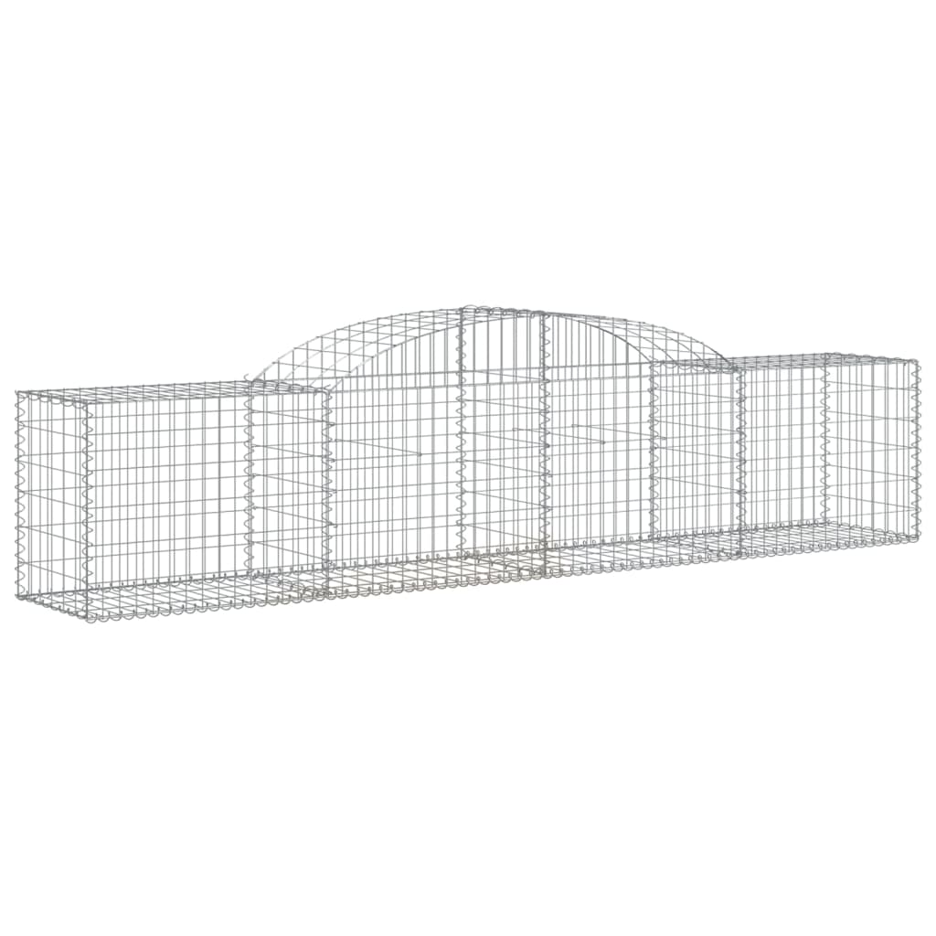 Gabionen mit Hochbogen 5 Stk. 300x50x60/80 cm Verzinktes Eisen