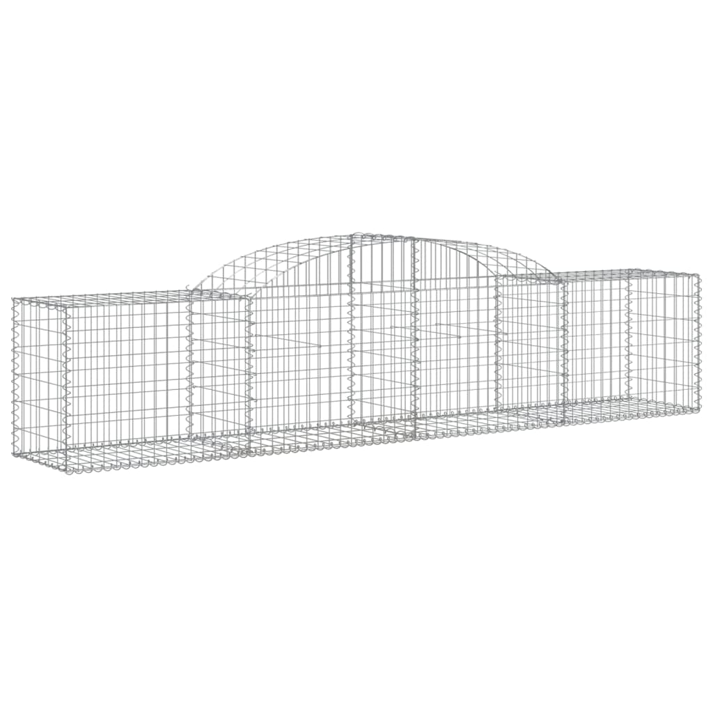 Gabionen mit Hochbogen 12 Stk. 300x50x60/80 cm Verzinktes Eisen
