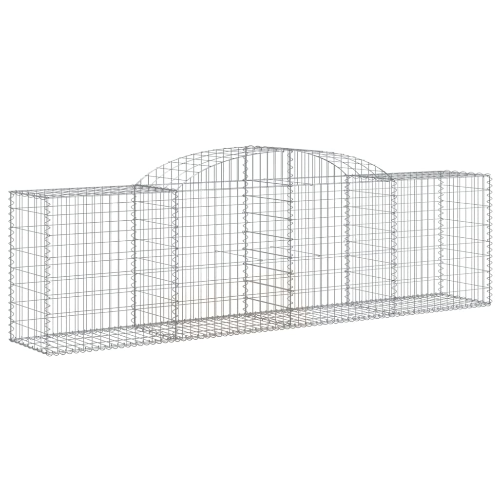 Gabionen mit Hochbogen 7 Stk. 300x50x80/100 cm Verzinktes Eisen